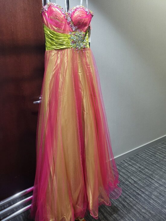 Rachel Allan Dresses & Skirts - Party Time Formals/Rachel Allen 6734 Size 4 Pink Lime Green Dress